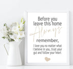 Before You Leave Home Rules Print | Family Wall Art | Customisable - Larosier Prints