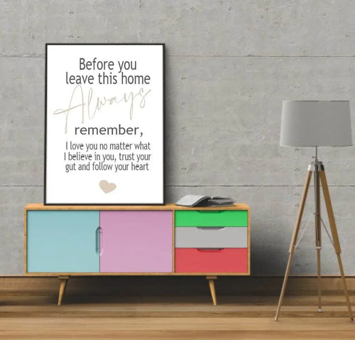 Before You Leave Home Rules Print | Family Wall Art | Customisable - Larosier Prints