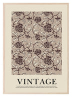 Beige Floral Wall Paper Print | Vintage Flower Garden Wall Art - Larosier Prints