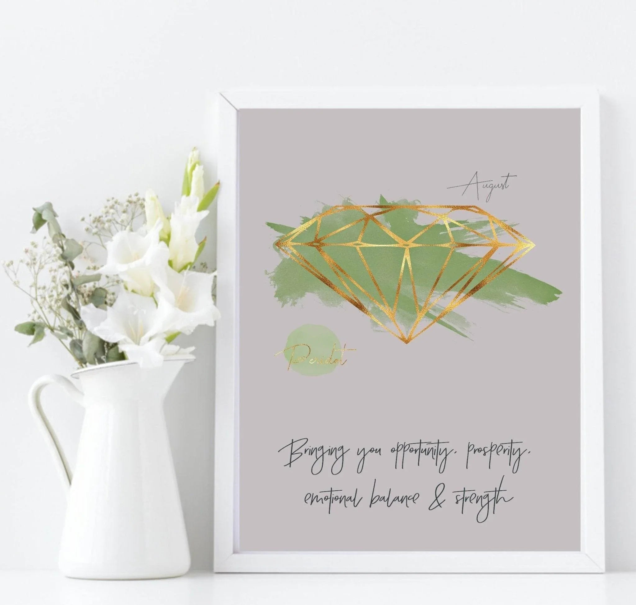 Birthstone Print | Every Month Of The Year | Birthday Gemstone Wall Art - Larosier Prints