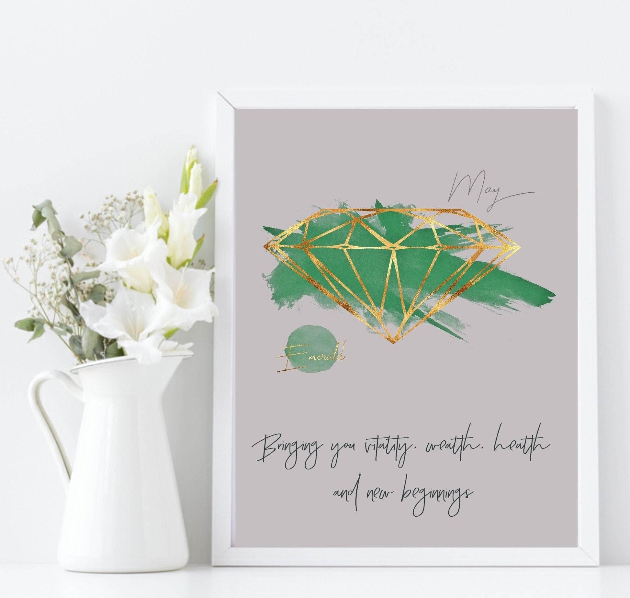 Birthstone Print | Every Month Of The Year | Birthday Gemstone Wall Art - Larosier Prints