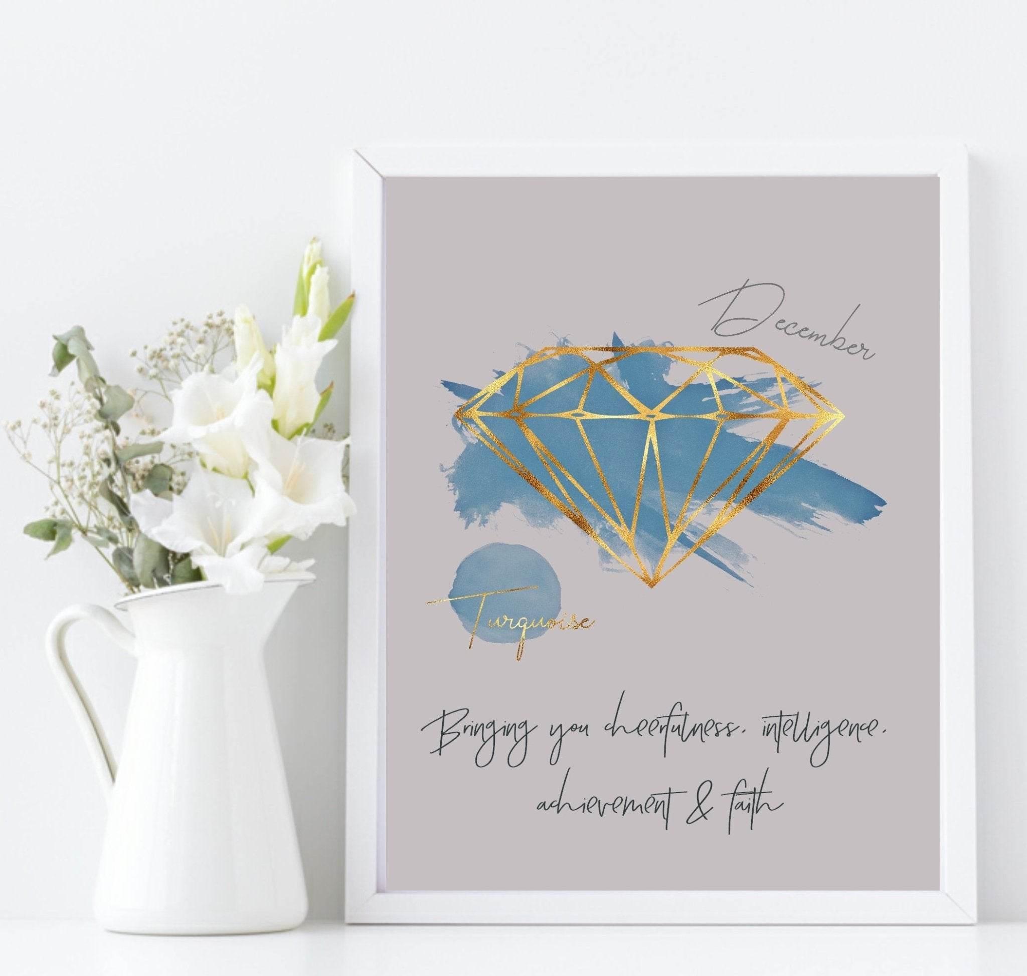 Birthstone Print | Every Month Of The Year | Birthday Gemstone Wall Art - Larosier Prints