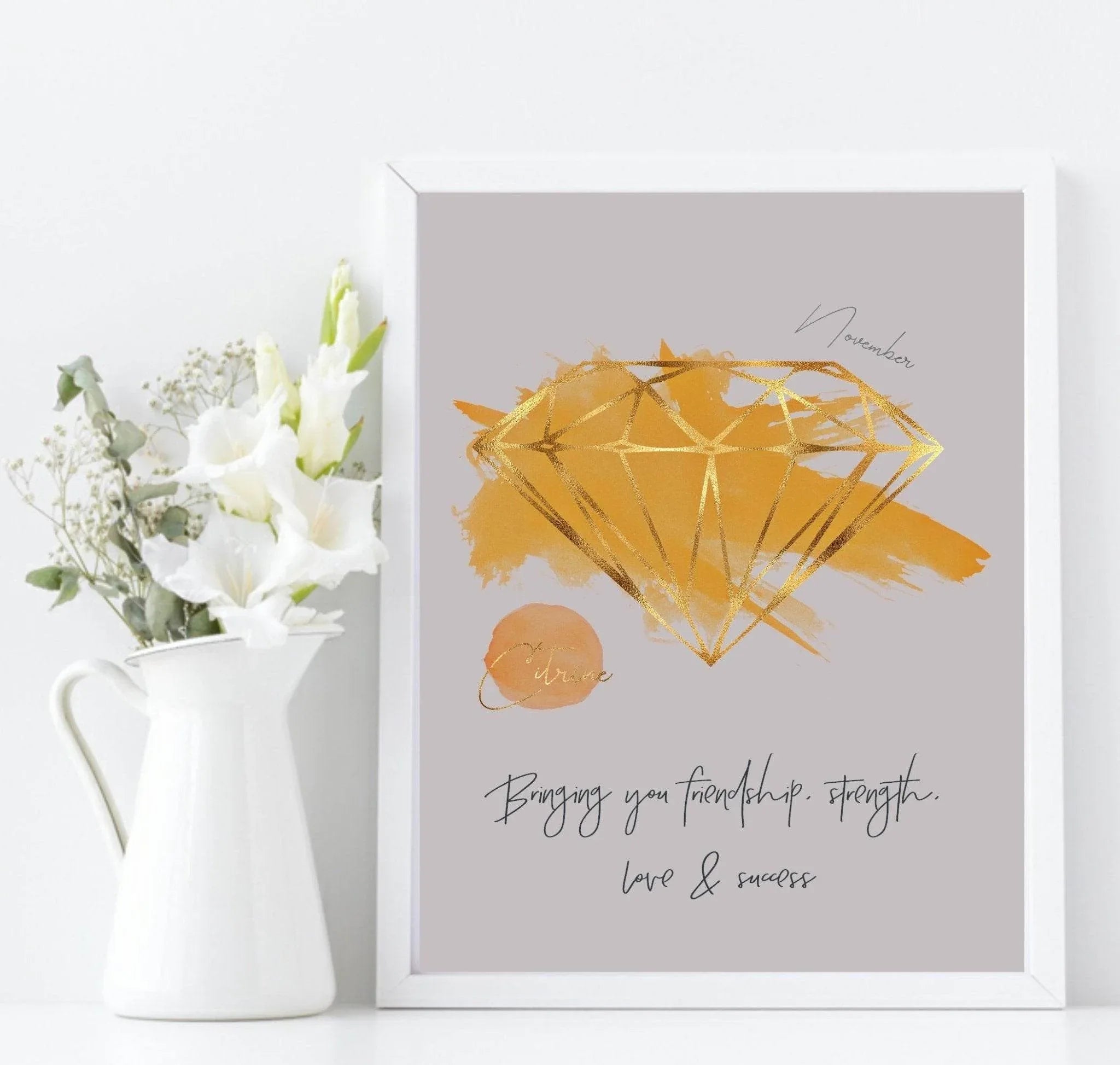 Birthstone Print | Every Month Of The Year | Birthday Gemstone Wall Art - Larosier Prints
