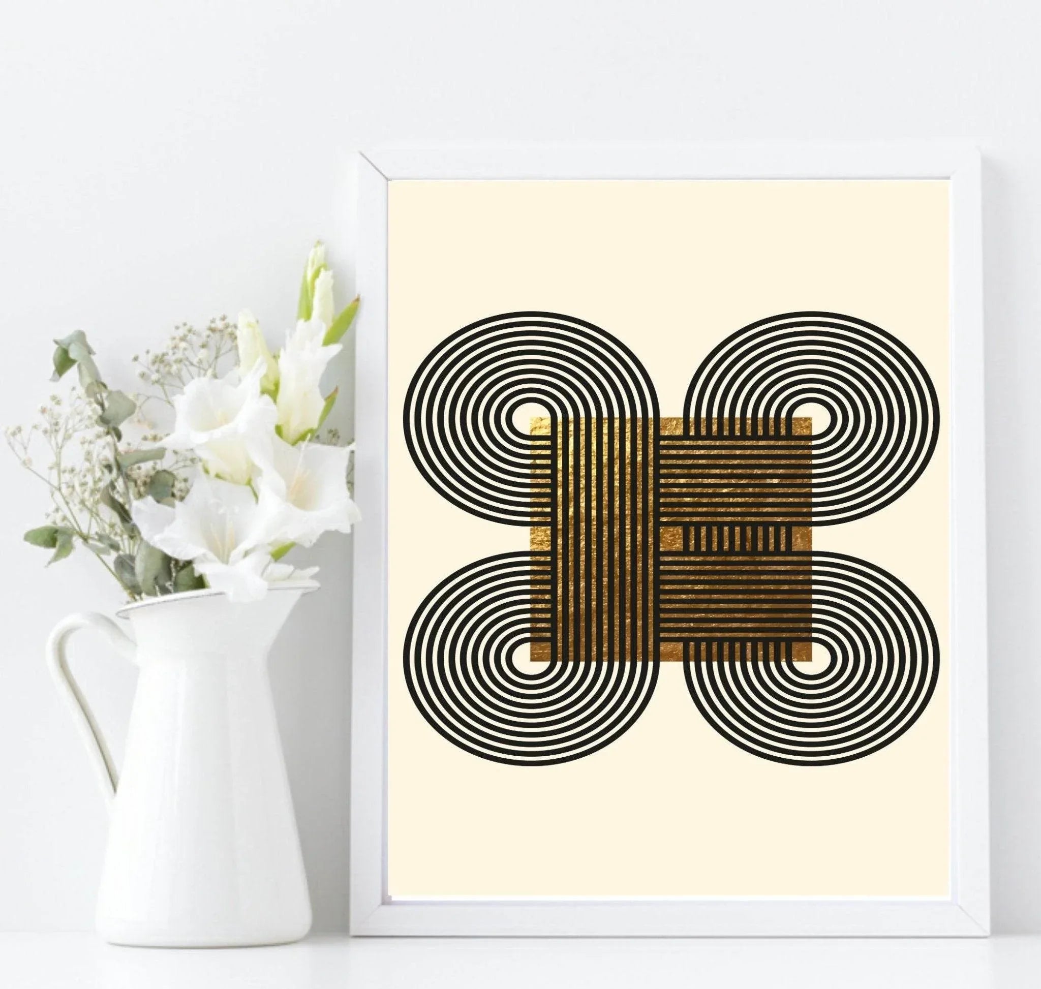 Black & Gold Abstract Print | Modern Wall Art 4 - Larosier Prints