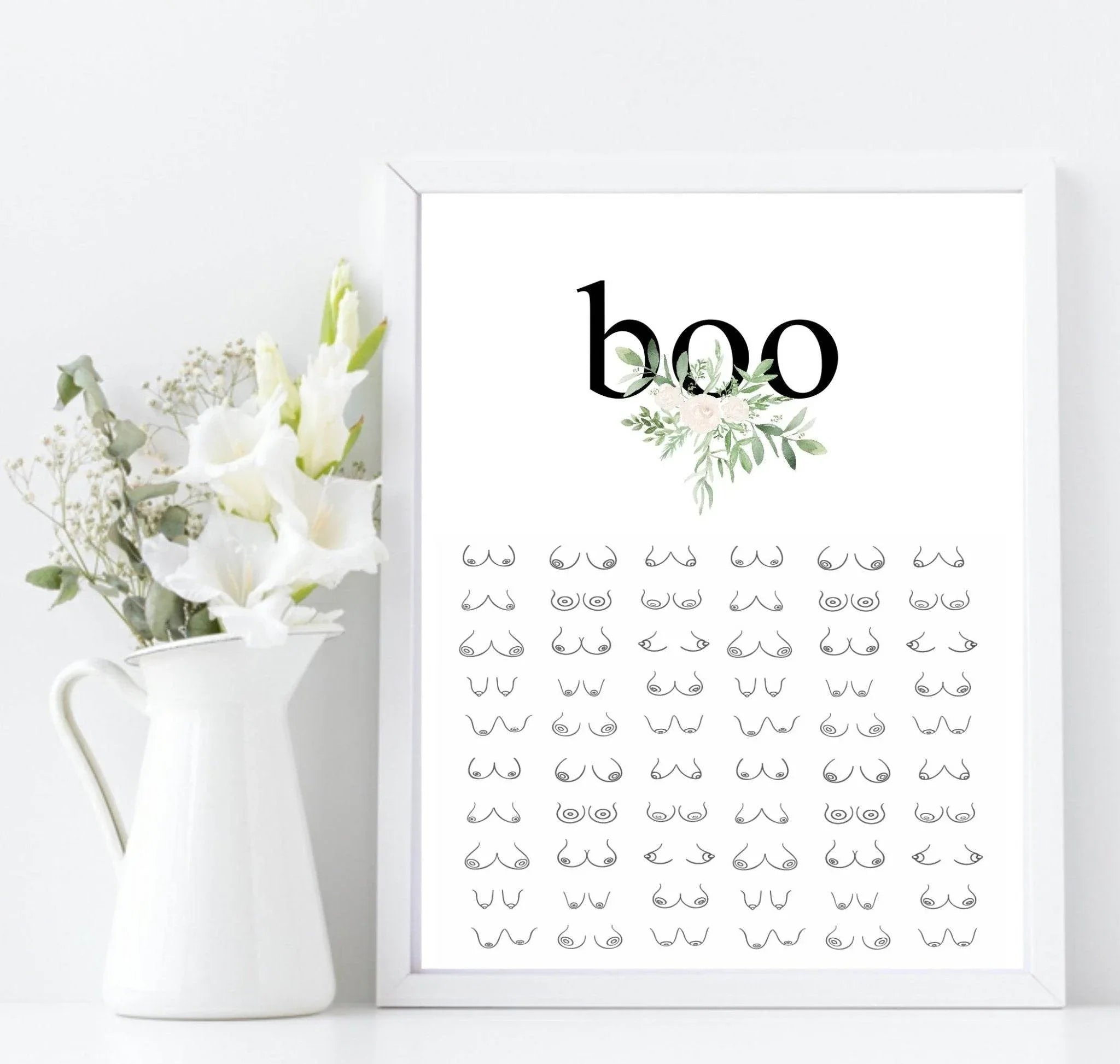 BOO! Boobs Print | Inspirational Fun Wall Art For Women - Larosier Prints