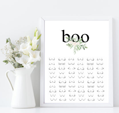 BOO! Boobs Print | Inspirational Fun Wall Art For Women