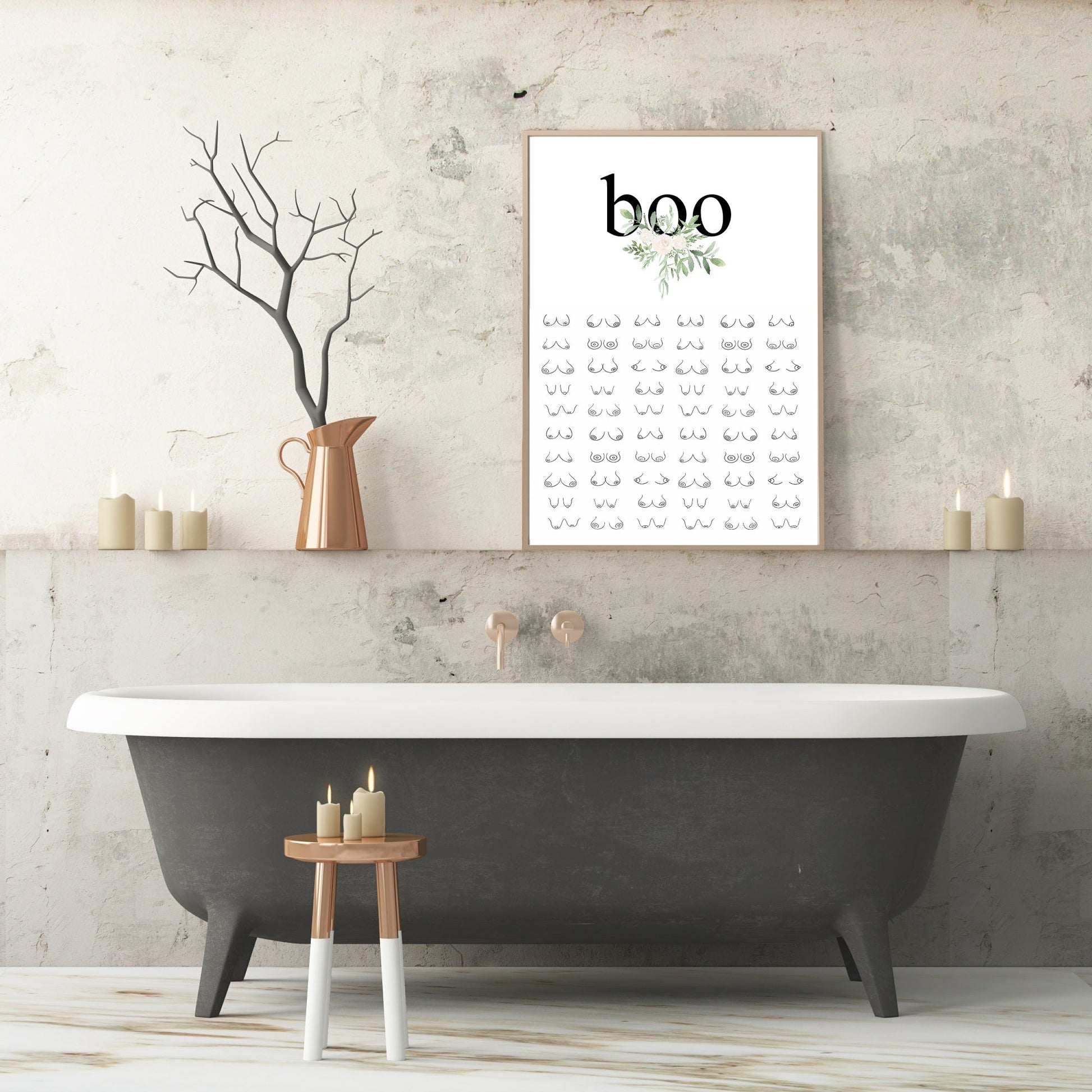 BOO! Boobs Print | Inspirational Fun Wall Art For Women