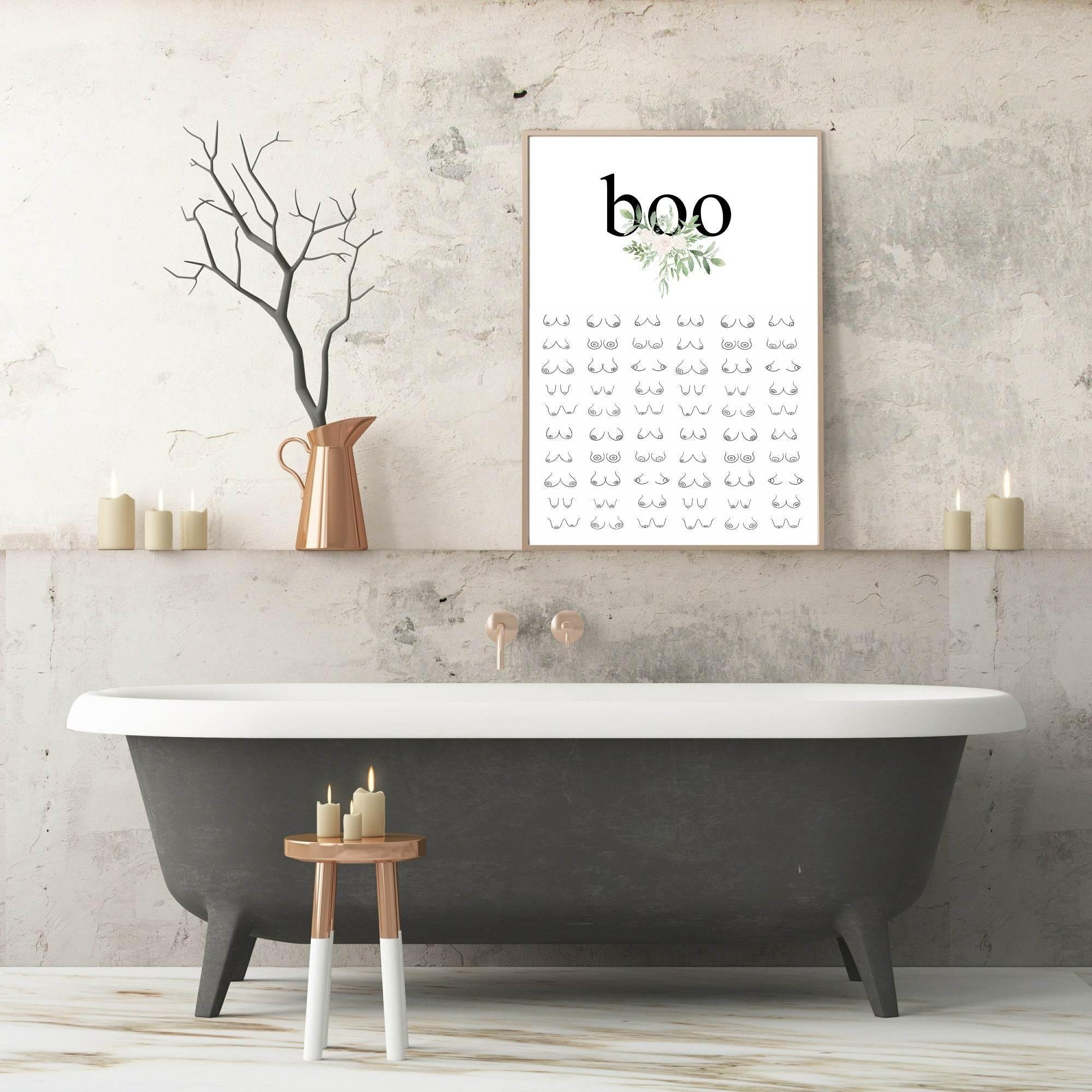 BOO! Boobs Print | Inspirational Fun Wall Art For Women - Larosier Prints
