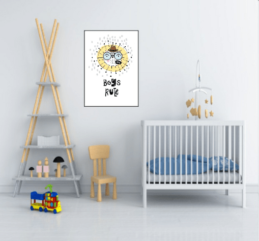 Boys Rule Lion Print | Scandinavian Inspired Kids Wall Art