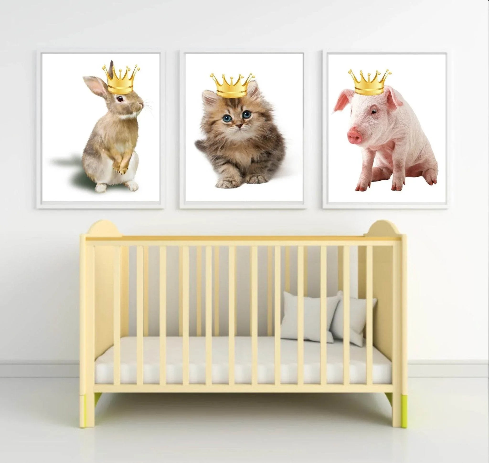 Bunny Rabbit With Gold Crown Print | Animal Wall Art - Larosier Prints