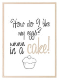 Cake Print | Fun Diet Food & Drink Wall Art | Customisable - Larosier Prints