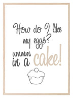 Cake Print | Fun Diet Food & Drink Wall Art | Customisable - Larosier Prints