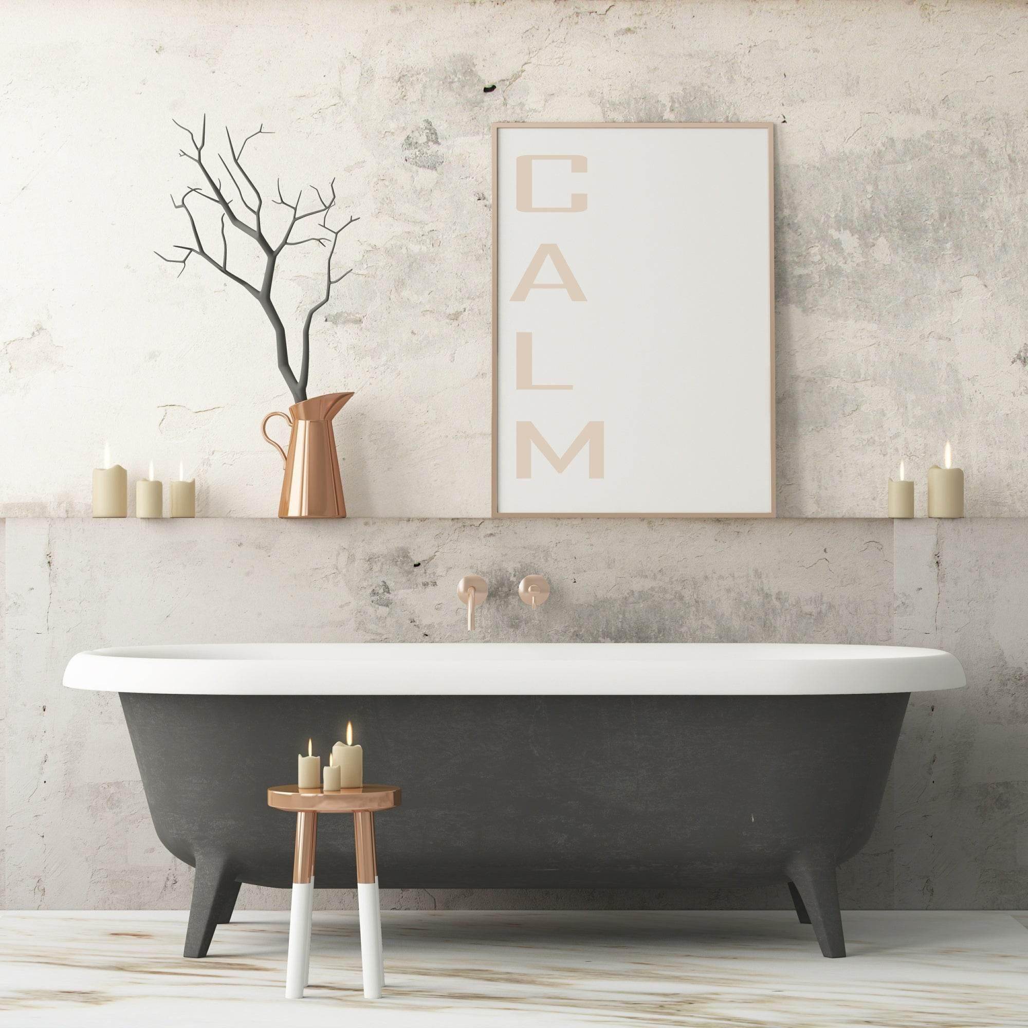 Calm Print | Mindfulness Bathroom & Bedroom Wall Art | Customisable - Larosier Prints