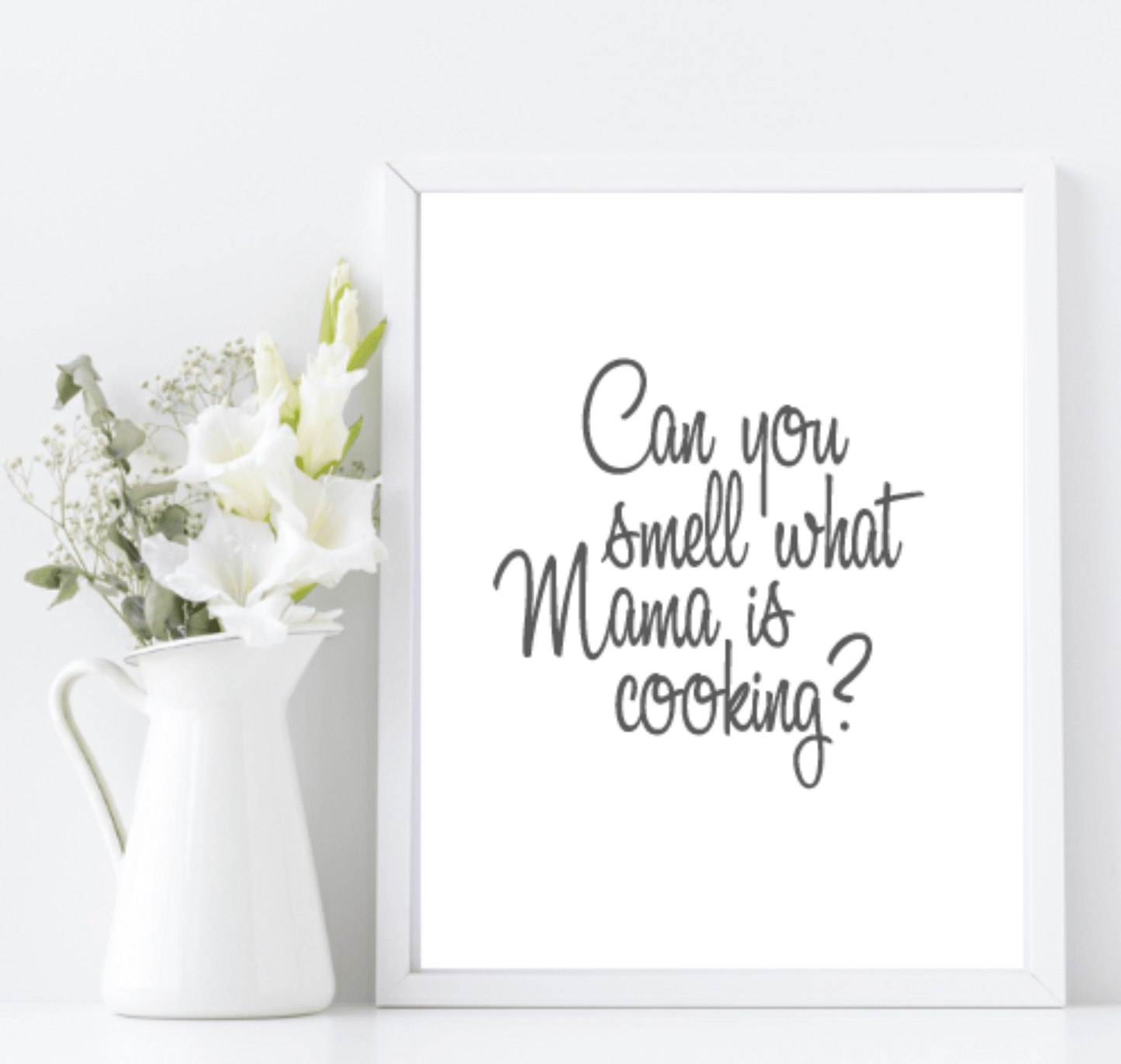 Can You Smell What Mama Is Cooking Print | fun Kitchen Wall Art | Customisable Charcoal