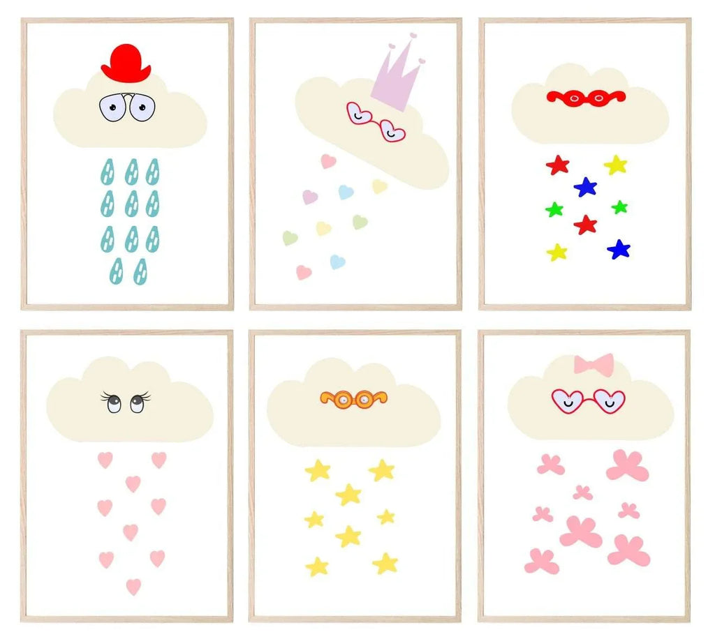 Character Clouds Print | Collection of Kids Wall Art - Larosier Prints