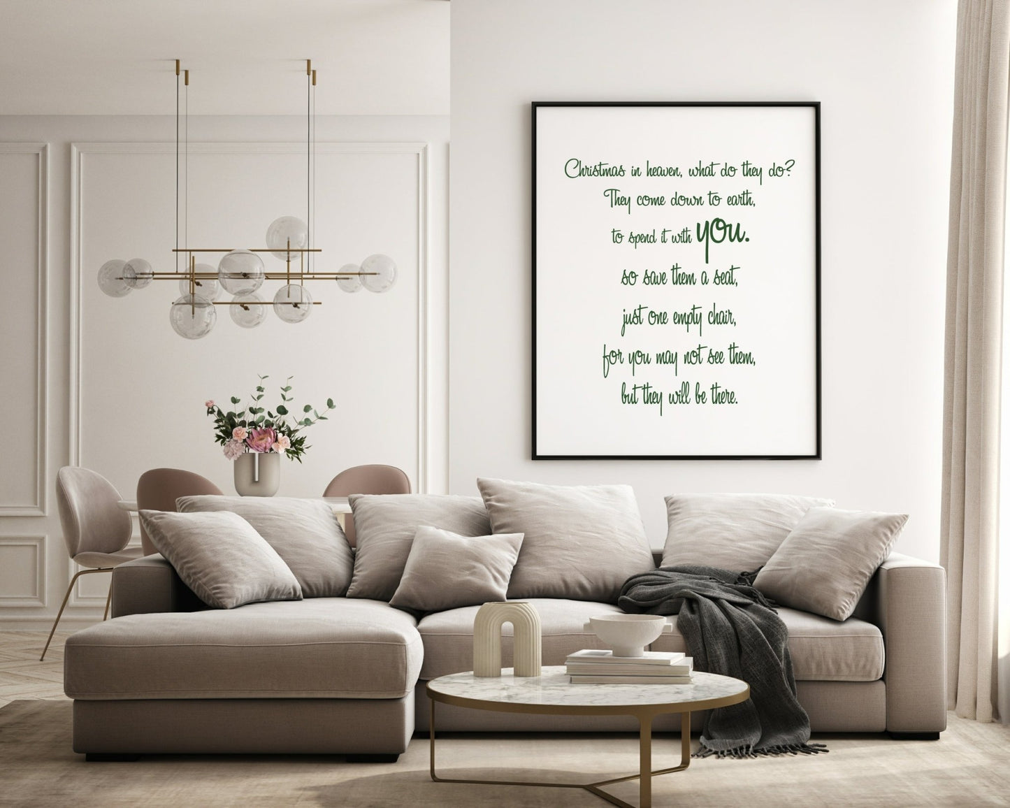 Christmas In Heaven Print | Remembering Loved Ones Wall Art | Customisable