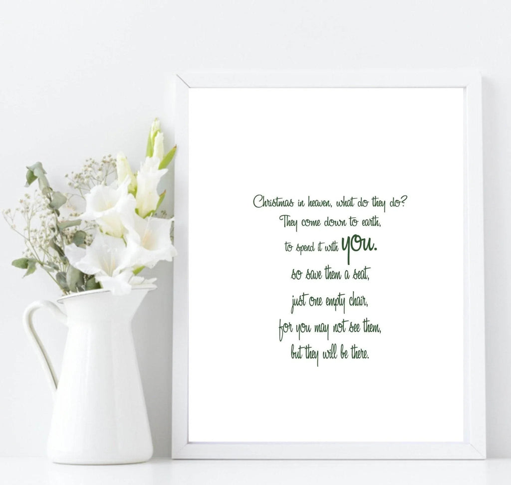 Christmas In Heaven Print | Remembering Loved Ones Wall Art | Customisable - Larosier Prints