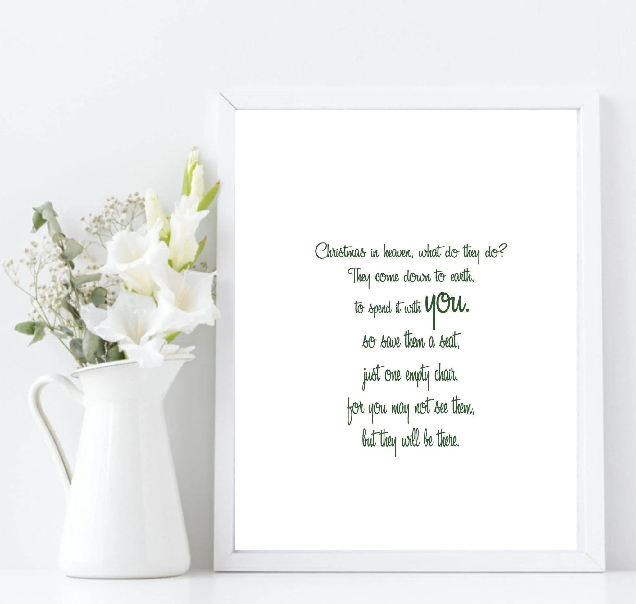Christmas In Heaven Print | Remembering Loved Ones Wall Art | Customisable - Larosier Prints