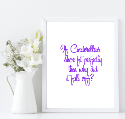 Cinderella's Shoe Print | Sassy Wall Art | Customisable Purple