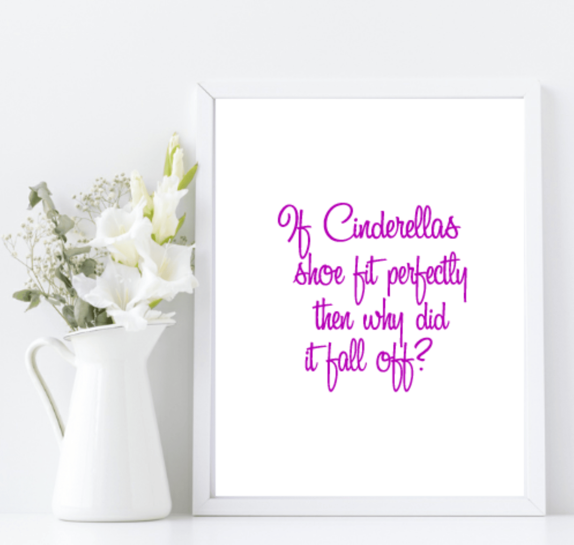 Cinderella's Shoe Print | Sassy Wall Art | Customisable Pink