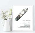 Clear Quartz Definition Print | Crystal gem Stone Wall Art | Light or Dark Background - Larosier Prints