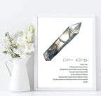 Clear Quartz Definition Print | Crystal gem Stone Wall Art | Light or Dark Background - Larosier Prints