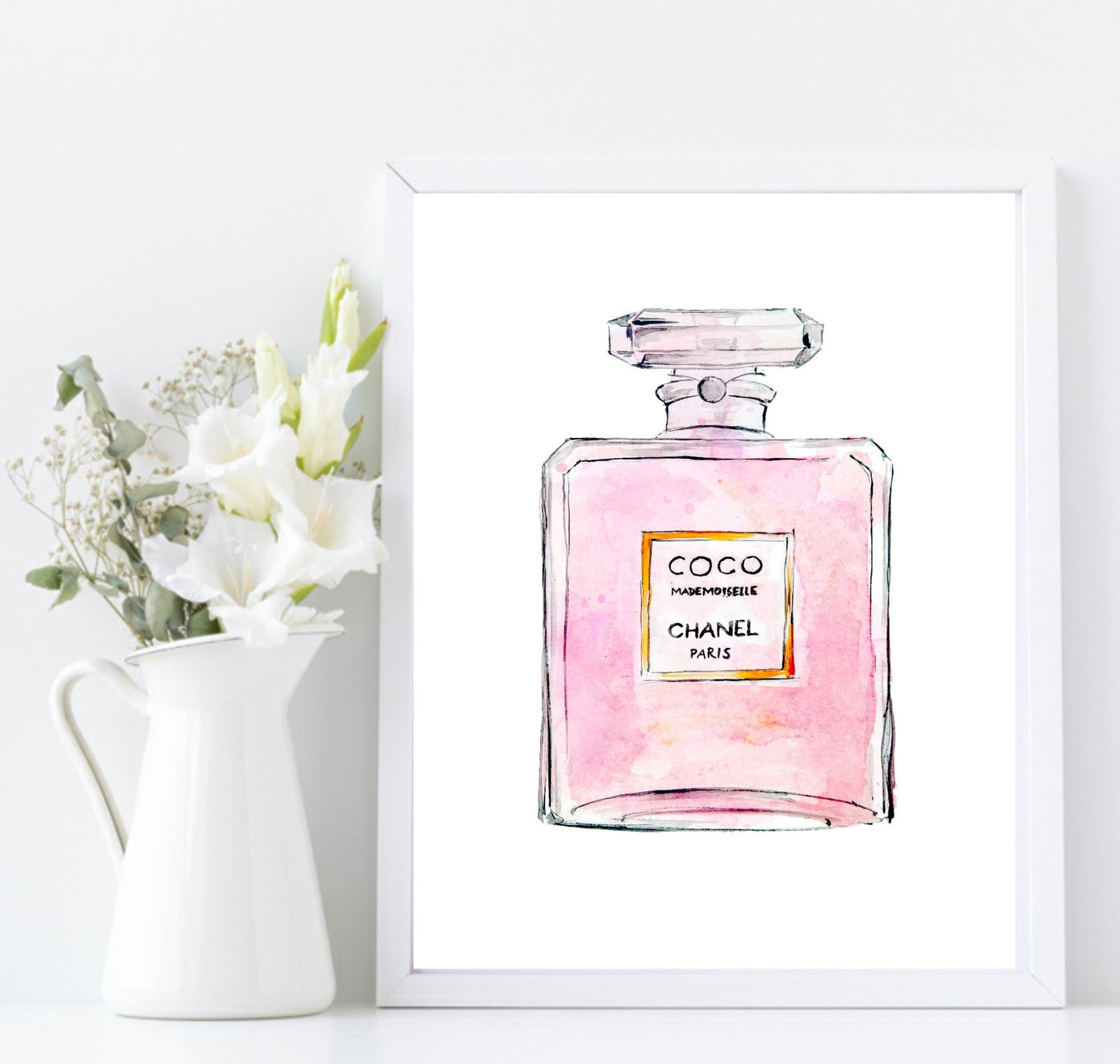 Collection of Beauty Inspired Imperfectly Perfect Prints | Pink Wall Art Coco Chanel