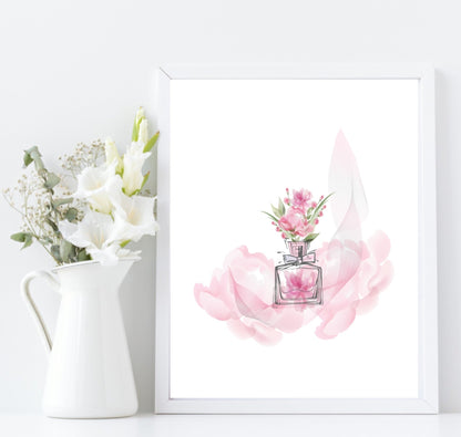 Collection of Beauty Inspired Imperfectly Perfect Prints | Pink Wall Art Floral Perfume