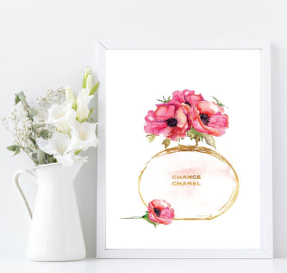 Collection of Beauty Inspired Imperfectly Perfect Prints | Pink Wall Art Chanel Chance