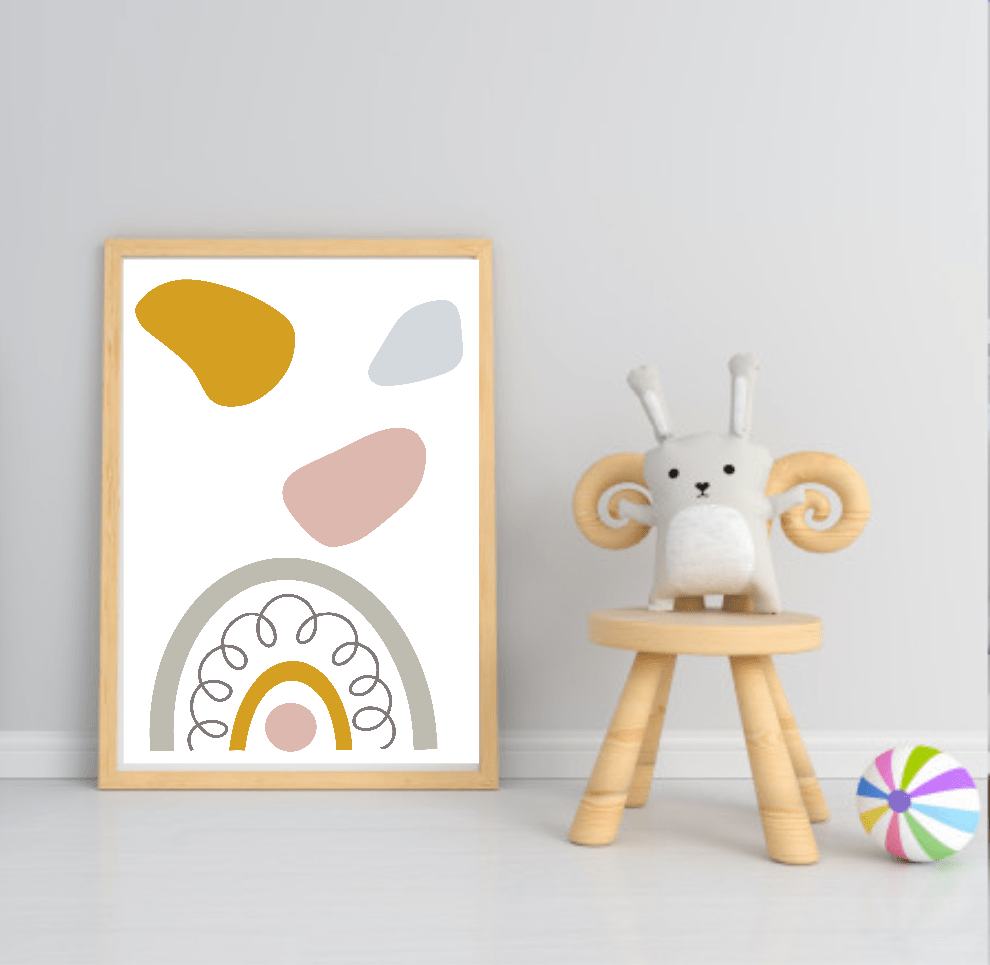 Collection Of Modern Kids Abstract Prints | Nursery Wall Art Rainbow Splats