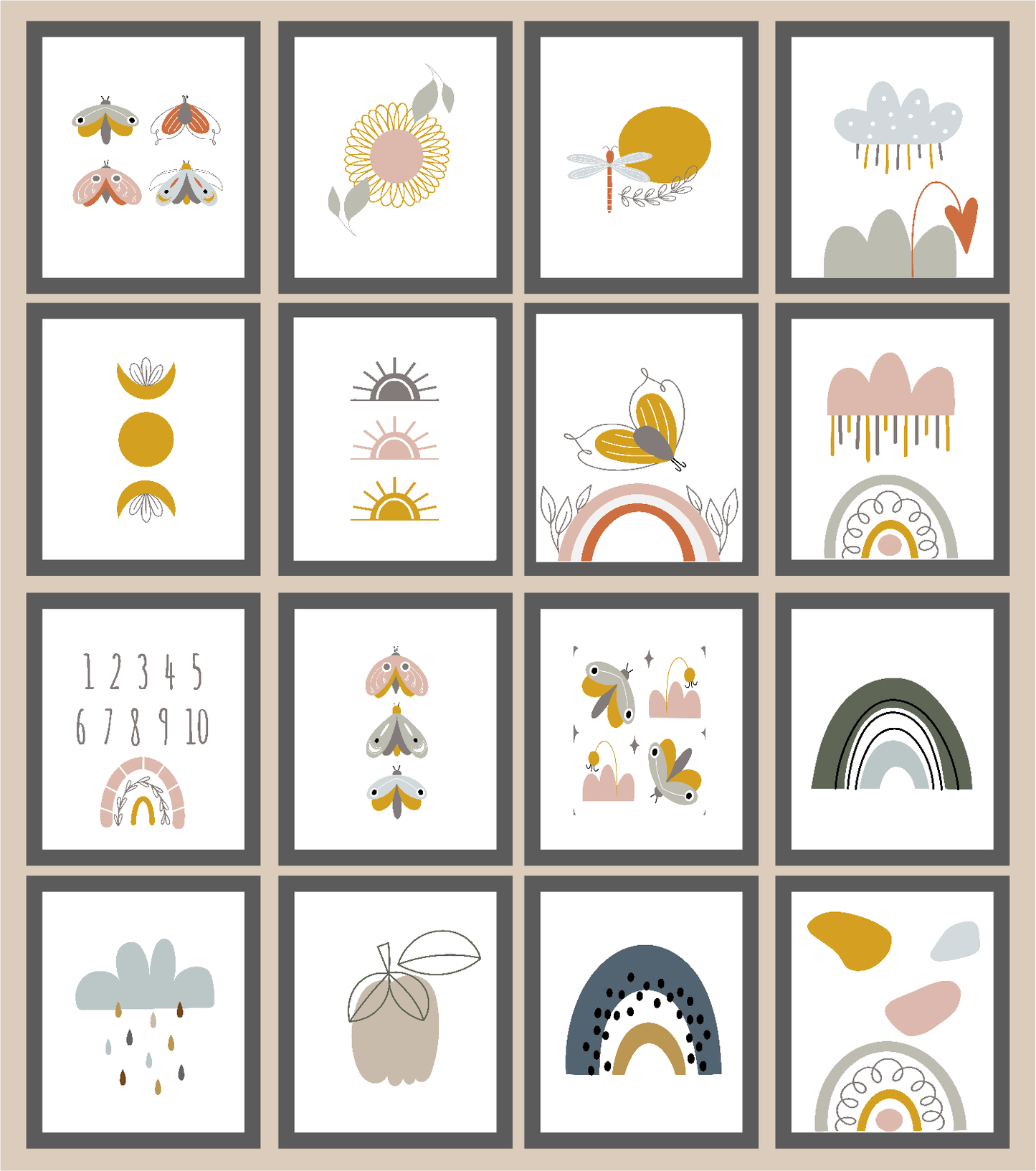 Collection Of Modern Kids Abstract Prints | Nursery Wall Art