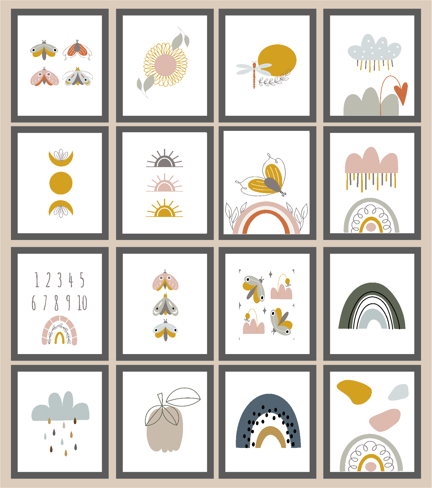 Collection Of Modern Kids Abstract Prints | Nursery Wall Art - Larosier Prints