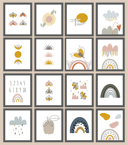 Collection Of Modern Kids Abstract Prints | Nursery Wall Art