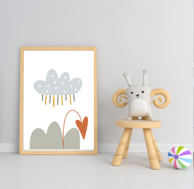 Collection Of Modern Kids Abstract Prints | Nursery Wall Art Cloud Flower