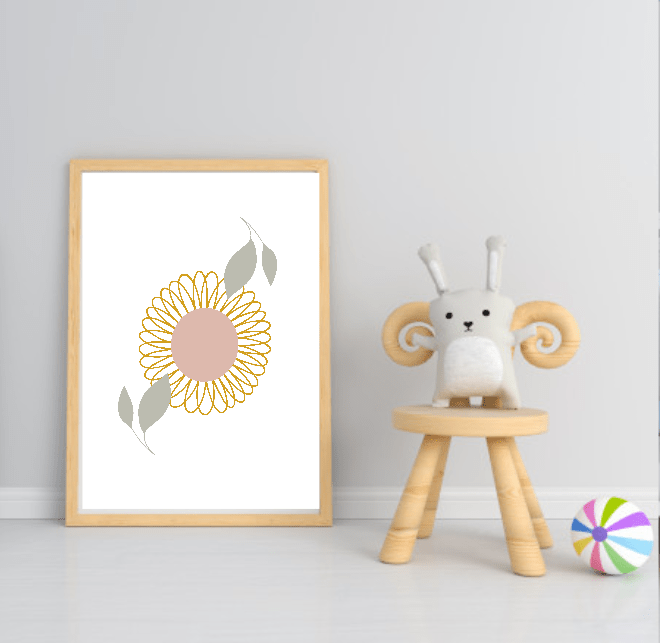 Collection Of Modern Kids Abstract Prints | Nursery Wall Art Flower moon