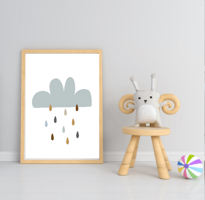 Collection Of Modern Kids Abstract Prints | Nursery Wall Art Multi Cloud