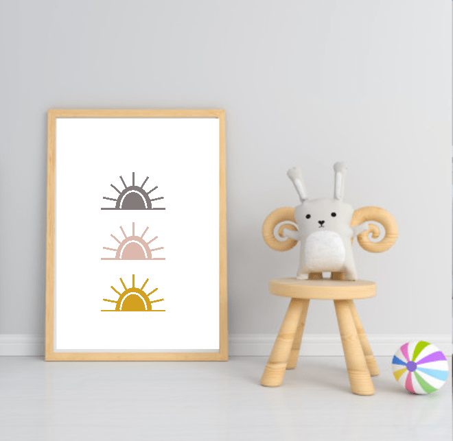 Collection Of Modern Kids Abstract Prints | Nursery Wall Art Sunshines