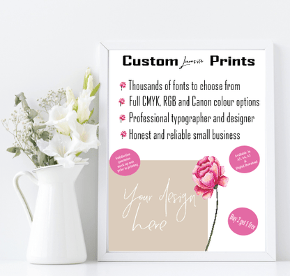 Custom Bespoke Print | Bring Your Own Design To Life