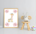 Cute Animals & Floral Print | Kids Wall Art - Larosier Prints