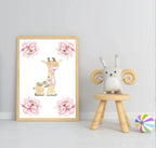 Cute Animals & Floral Print | Kids Wall Art - Larosier Prints