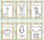 Cute Animals & Floral Print | Kids Wall Art - Larosier Prints