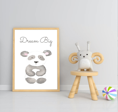 Cute Animals & Positive Quotes Prints in colour | Selection of Kids Wall Art Panda Colourful