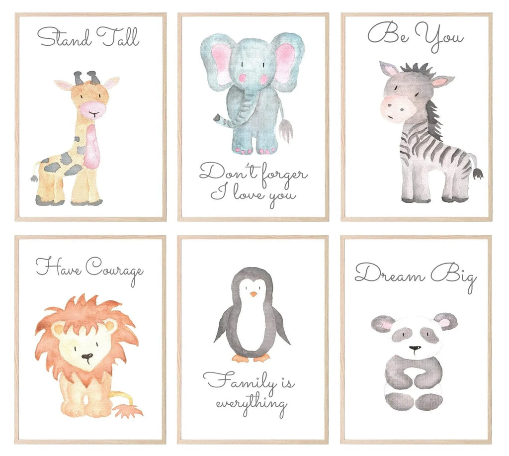 Cute Animals & Positive Quotes Prints in colour | Selection of Kids Wall Art - Larosier Prints