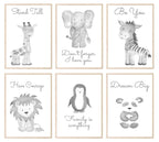 Cute Animals & Positive Quotes Prints in Greyscale | Selection of Kids Wall Art - Larosier Prints