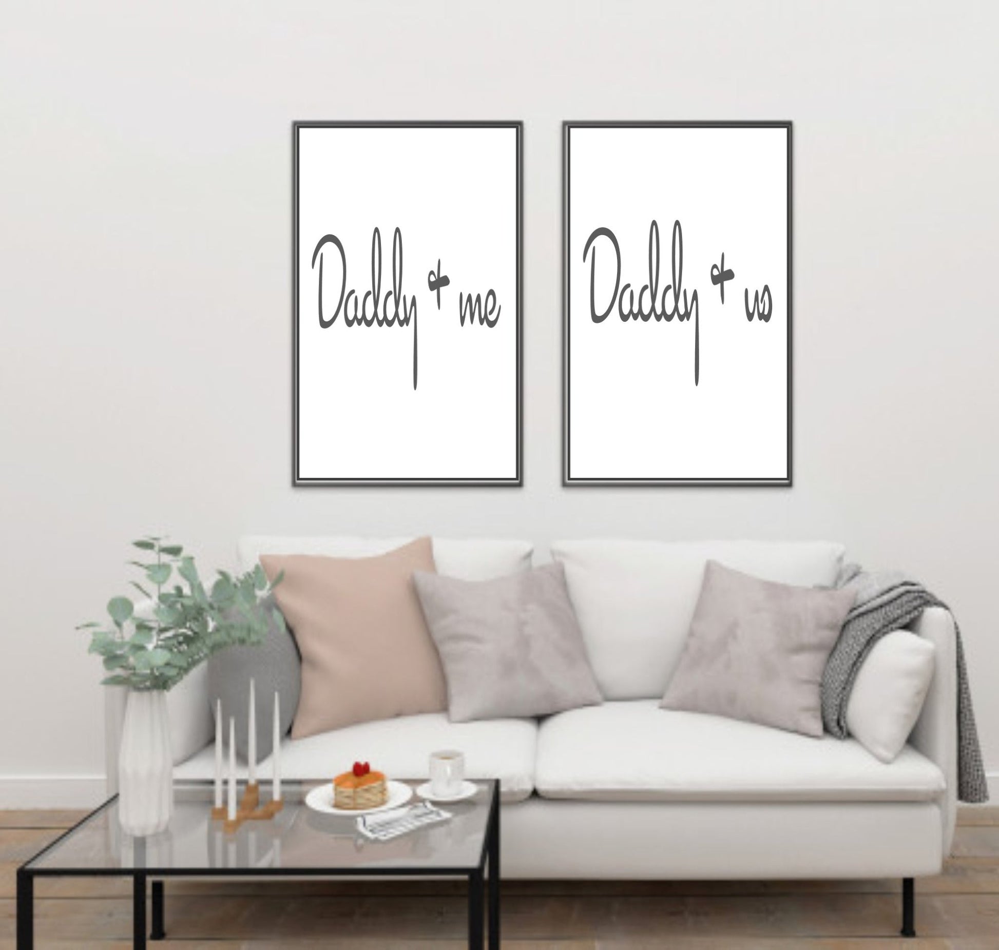 Daddy & Me / Us Print | Fathers Wall Art | Customisable