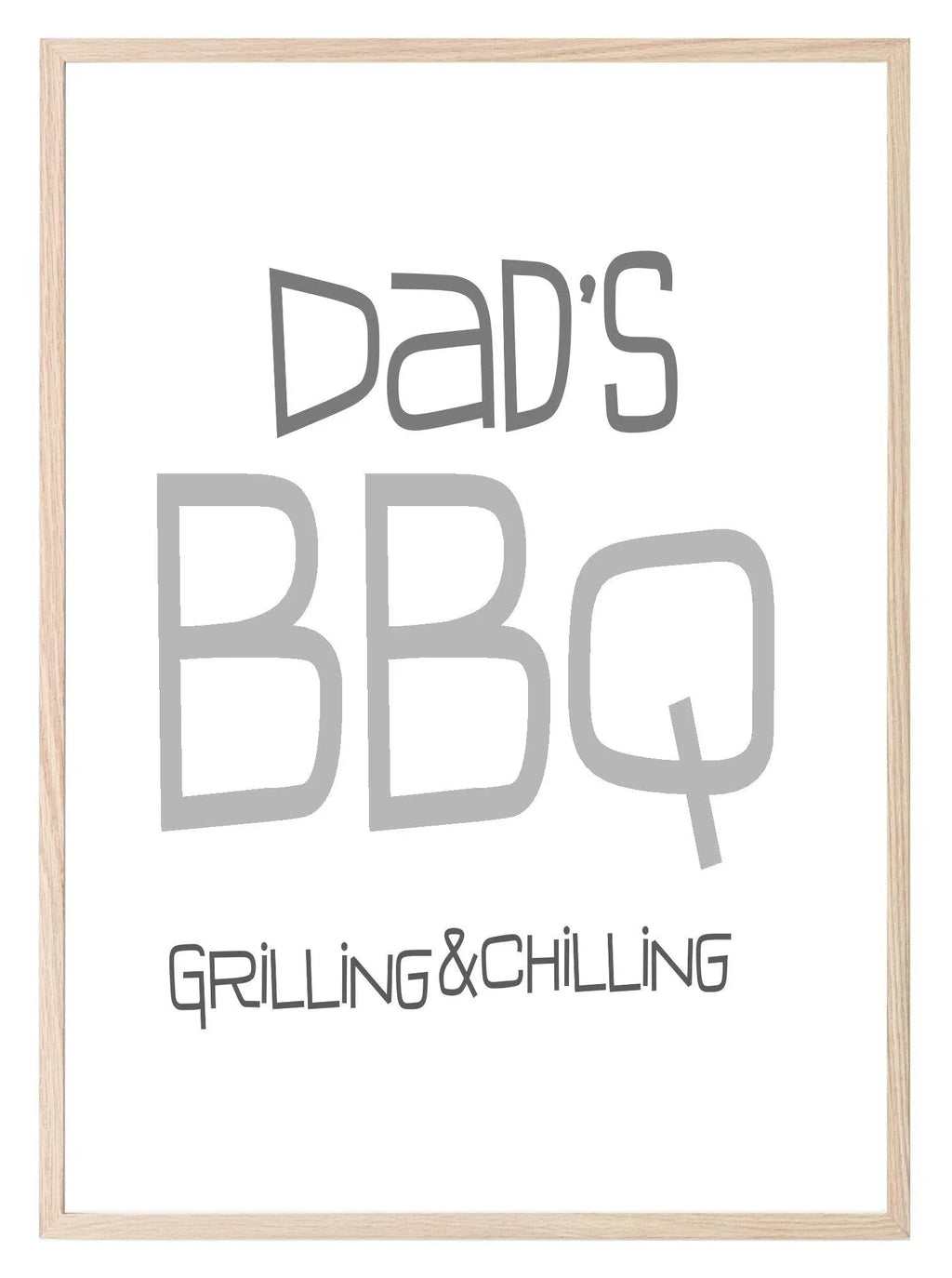 Dad's BBQ Print | Grilling & Chilling Wall Art | Customisable - Larosier Prints