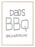 Dad's BBQ Print | Grilling & Chilling Wall Art | Customisable - Larosier Prints