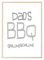Dad's BBQ Print | Grilling & Chilling Wall Art | Customisable - Larosier Prints