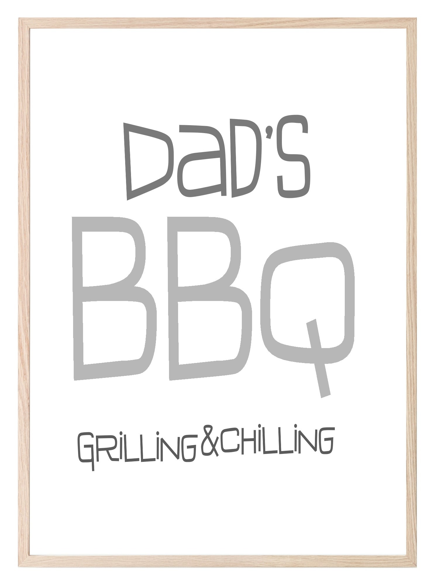 Dad's BBQ Print | Grilling & Chilling Wall Art | Customisable