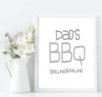 Dad's BBQ Print | Grilling & Chilling Wall Art | Customisable - Larosier Prints